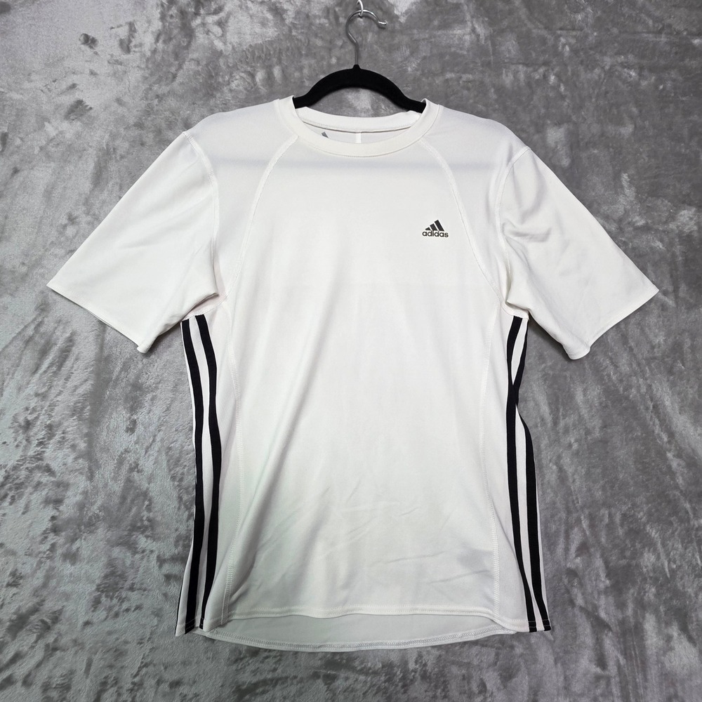Adidas Mens ClimaCool Short Sleeve Training Shirt White Black Large